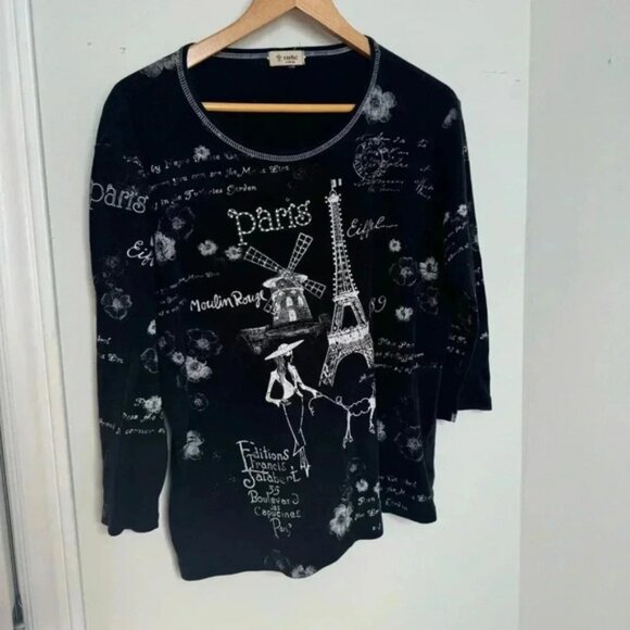 Paris vintage y2k graphic tee shirt grunge XL - Picture 2 of 4